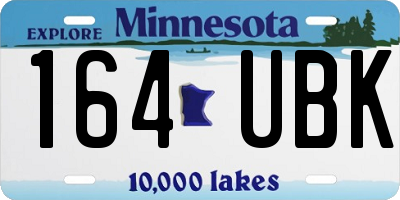 MN license plate 164UBK