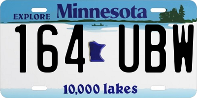MN license plate 164UBW