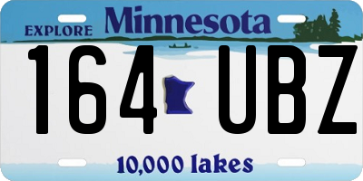 MN license plate 164UBZ