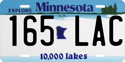 MN license plate 165LAC