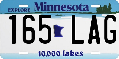 MN license plate 165LAG