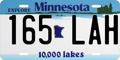 MN license plate 165LAH