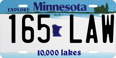 MN license plate 165LAW
