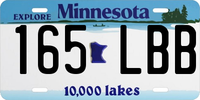 MN license plate 165LBB