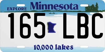 MN license plate 165LBC