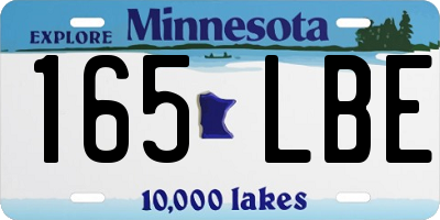 MN license plate 165LBE