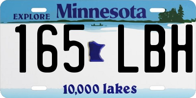 MN license plate 165LBH