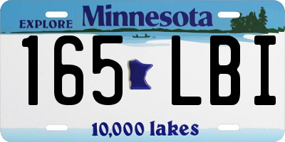 MN license plate 165LBI
