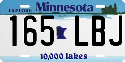 MN license plate 165LBJ
