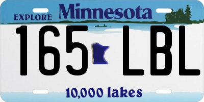 MN license plate 165LBL
