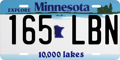 MN license plate 165LBN