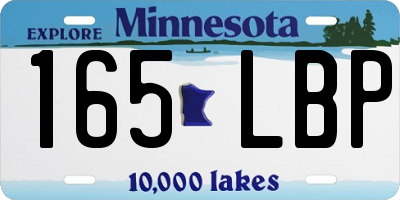 MN license plate 165LBP