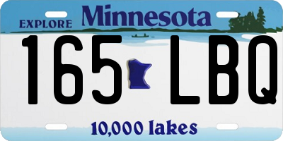 MN license plate 165LBQ