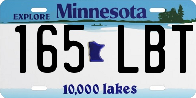 MN license plate 165LBT