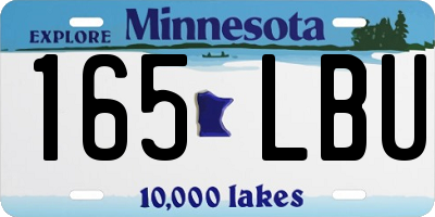 MN license plate 165LBU