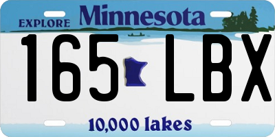 MN license plate 165LBX