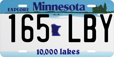 MN license plate 165LBY