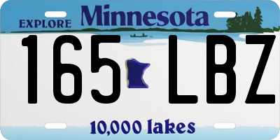 MN license plate 165LBZ