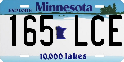 MN license plate 165LCE