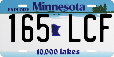 MN license plate 165LCF
