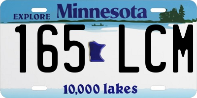 MN license plate 165LCM