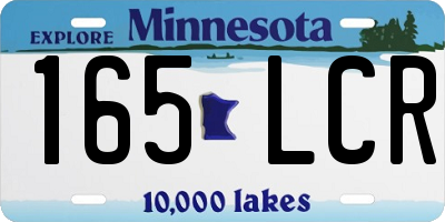 MN license plate 165LCR