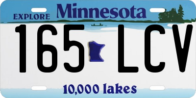 MN license plate 165LCV