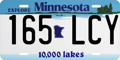 MN license plate 165LCY