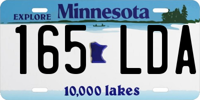 MN license plate 165LDA