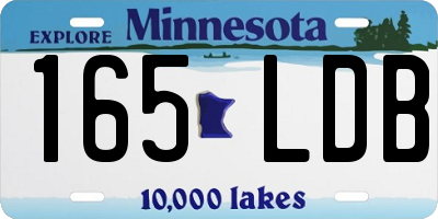 MN license plate 165LDB