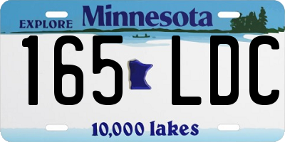MN license plate 165LDC