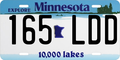 MN license plate 165LDD