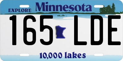 MN license plate 165LDE