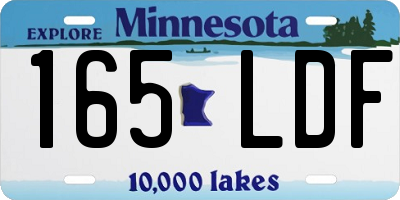 MN license plate 165LDF