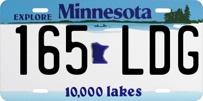 MN license plate 165LDG