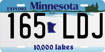 MN license plate 165LDJ