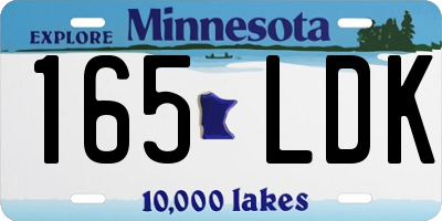 MN license plate 165LDK