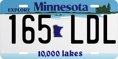 MN license plate 165LDL