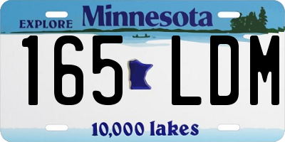 MN license plate 165LDM