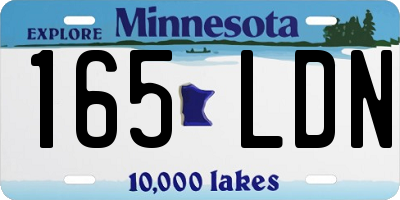 MN license plate 165LDN