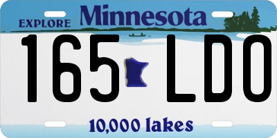 MN license plate 165LDO