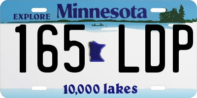 MN license plate 165LDP