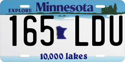 MN license plate 165LDU
