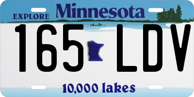 MN license plate 165LDV