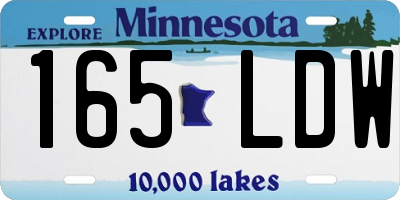 MN license plate 165LDW