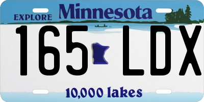 MN license plate 165LDX