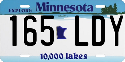 MN license plate 165LDY