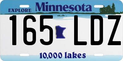 MN license plate 165LDZ