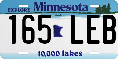 MN license plate 165LEB