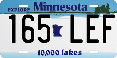 MN license plate 165LEF